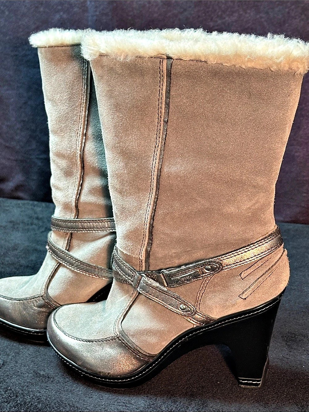 Jambu Women's Gray & Pewter Fleece Lined Winter Boots US 6.5